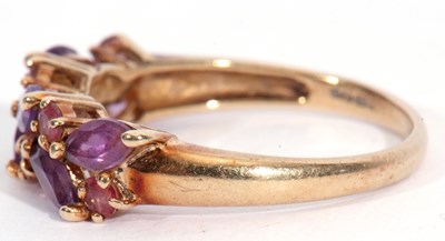 Lot 5 - Modern 9ct gold, amethyst ring, a design...