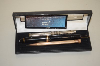 Lot 142 - Mont Blanc fountain pen together with rolled...