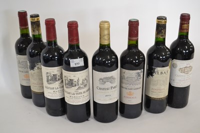 Lot 177 - Eight assorted reds: to include two bottles of...