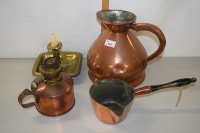 Lot 189 - Mixed Lot: Large copper measuring jug, one...