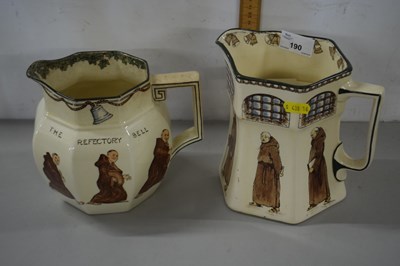 Lot 190 - Two Doulton Series Ware jugs decorated with Monks