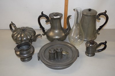 Lot 192 - Mixed Lot: Various pewter tea wares and other...