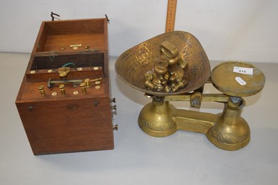 Lot 215 - Brass scales and weights