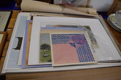 Lot 231 - Large folder of various assorted paintings and...