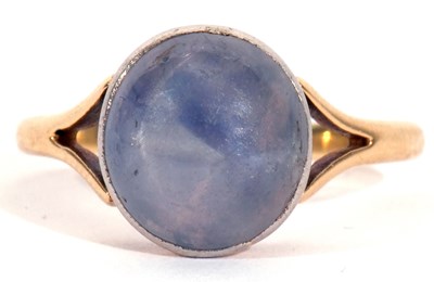 Lot 17 - Antique moonstone ring, the cabochon cut...