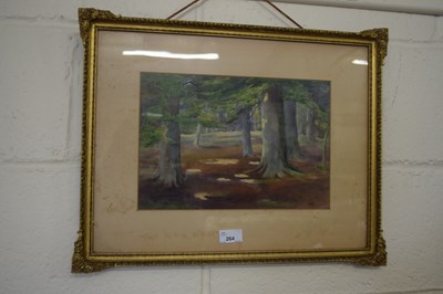 Lot 264 - Early 20th Century study of a woodland scene,...