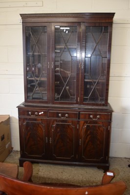 Lot 266 - Reproduction astragal glazed mahogany bookcase...