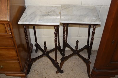 Lot 288 - Pair of modern marble top lamp tables