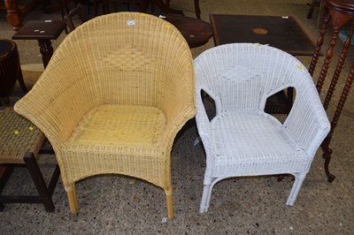 Lot 325 - Modern wicker armchair together with a further...