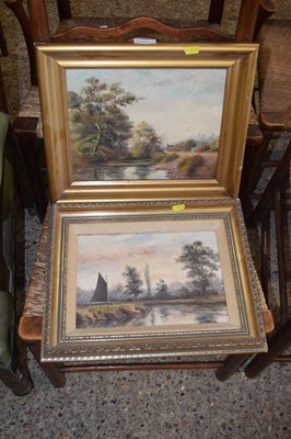 Lot 329 - Charles Frederick Rump, Broadland Wherry, oil...