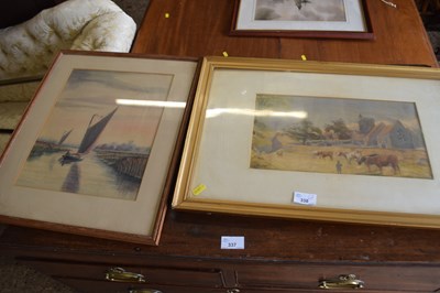 Lot 338 - Charles Frederick Rump, Broadland scene with...