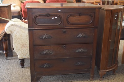 Lot 341 - Late 19th Century mahogany chest of two short...