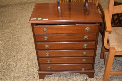 Lot 350 - Small 19th Century mahogany six drawer chest...