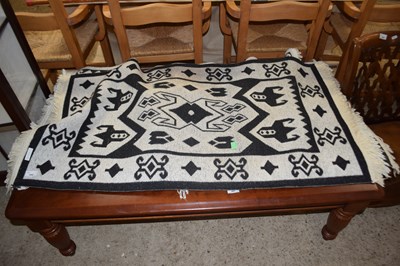 Lot 368 - Set of four small modern black and white floor...