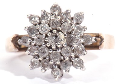Lot 29 - Modern 9ct gold small diamond set cluster ring,...