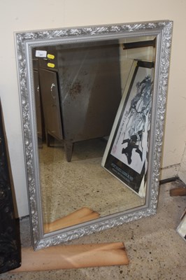 Lot 387 - Modern rectangular bevelled wall mirror in...