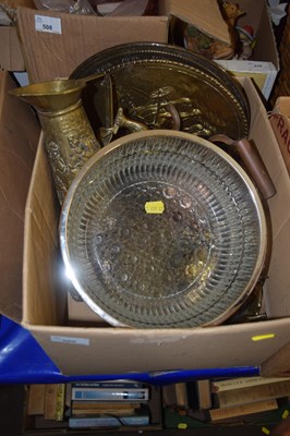 Lot 509 - Quantity of assorted metal wares and a glass bowl