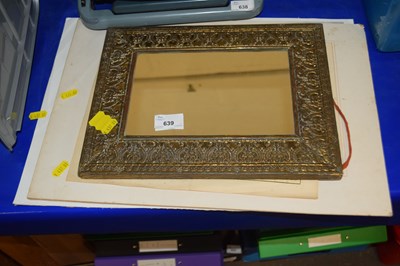 Lot 639 - Brass mounted mirror and maps to include France