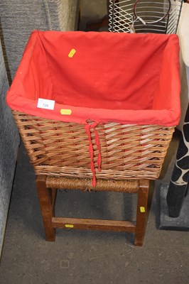 Lot 726 - Wicker basket and a footstool