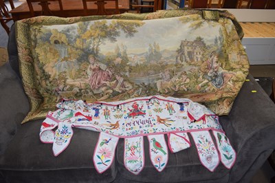 Lot 689 - Modern continental needlework wall hanging...