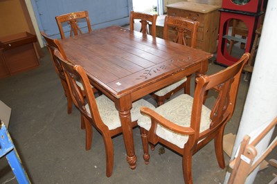 Lot 704 - Modern rectangular kitchen tables and six chairs