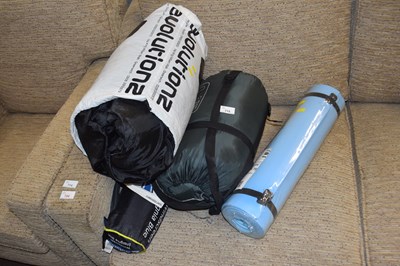 Lot 715 - Group lot of camping equipment, sleeping bag,...