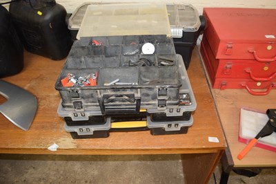 Lot 1007 - Three multi compartment tool boxes together...