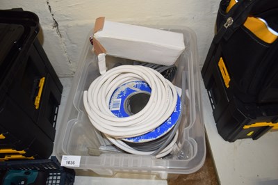 Lot 1036 - Mixed box of various electrical wiring, down...