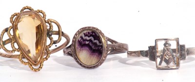 Lot 63 - Mixed Lot: 9ct gold cameo ring depicting the...