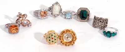Lot 70 - Mixed Lot: five 925 marked rings, paste set,...