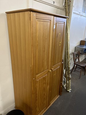 Lot 663 - Pine double door wardrobe