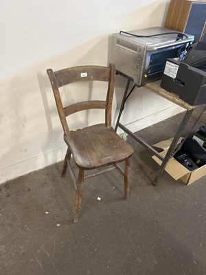 Lot 666 - Victorian elm seated kitchen chair