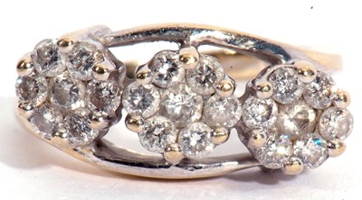 Lot 77 - 18ct white gold and diamond ring, a design...