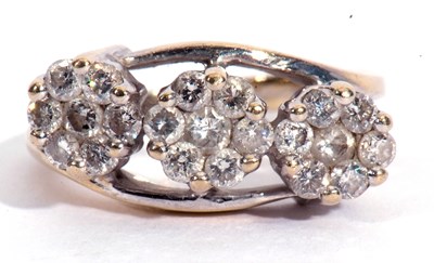 Lot 77 - 18ct white gold and diamond ring, a design...