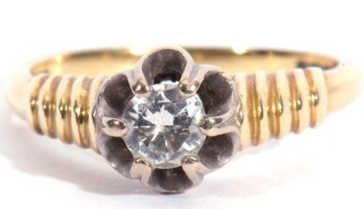 Lot 83 - 18ct gold single stone diamond ring, a...
