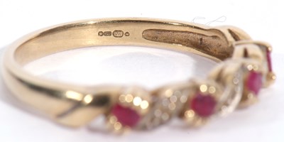 Lot 90 - Modern 9ct gold ruby an diamond ring, a Celtic...