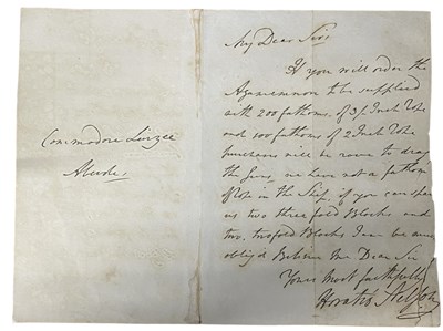 Lot 1364 - Facsimile letter from Lord Nelson to Captain...