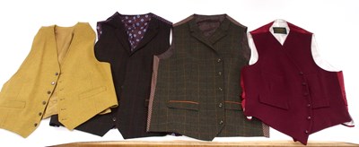 Lot 84 - Four Gentlemans tweed and wool waistcoats by...