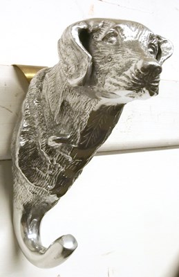 Lot 33 - Pewter coat hook modeled as a labrador by Ovis