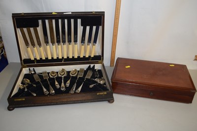 Lot 14 - A canteen of silver plated cutlery together...