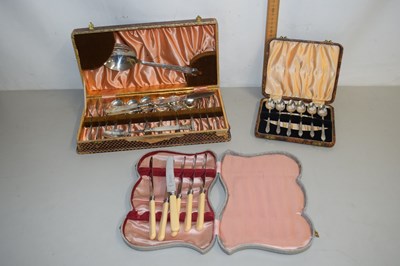 Lot 18 - Group of three cases of various cutlery