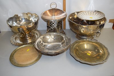 Lot 21 - Mixed Lot: Silver plated punch bowl, silver...