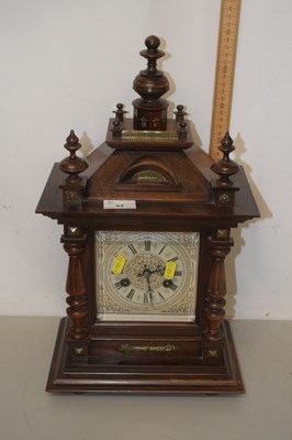 Lot 53 - A 20th Century mantel clock in architectural...