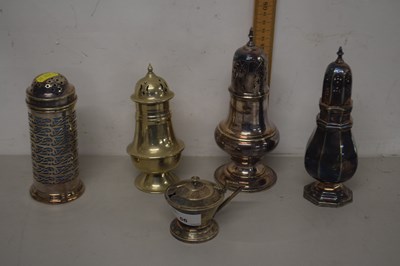 Lot 56 - Group of silver plated sugar casters and...