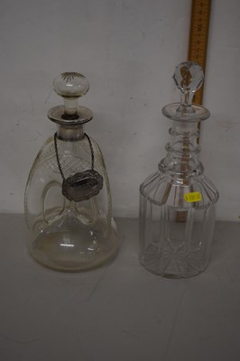 Lot 69 - Silver mounted dimple glass decanter and one...