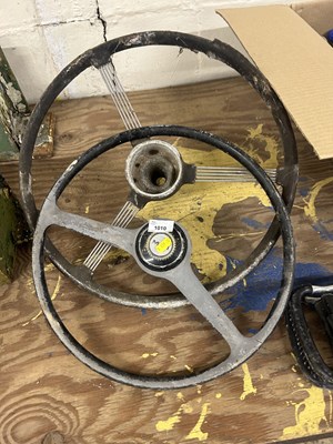 Lot 1010 - Two vintage steering wheels, Mini plus one other