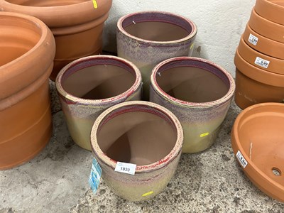 Lot 1030 - Four mixed sized clay plant pots