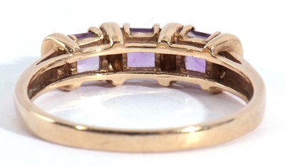Lot 118 - Modern 9ct gold amethyst and diamond ring...