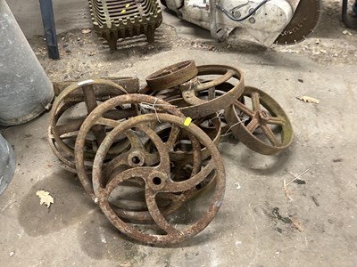 Lot 1086 - Large quantity of various iron wheels