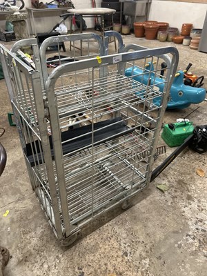 Lot 1104 - Metal trolley on casters